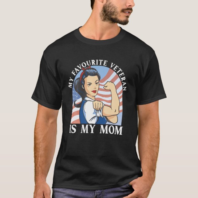 Camiseta Mi Veterano Favorito Es Mi Mamá Vet Militar Vetera (Anverso)