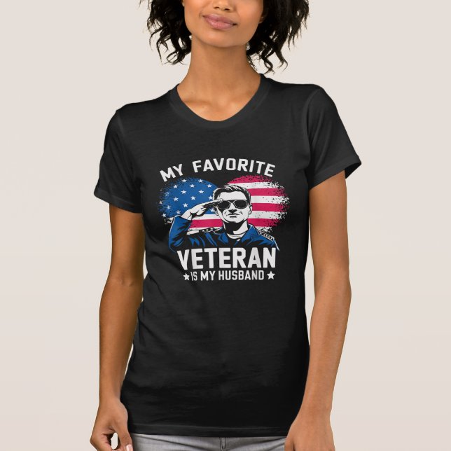 Camiseta Mi Veterano Favorito Es Mi Marido (Anverso)