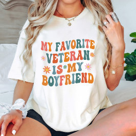 Camiseta Mi Veterano Favorito Es Mi Novio Groovy White