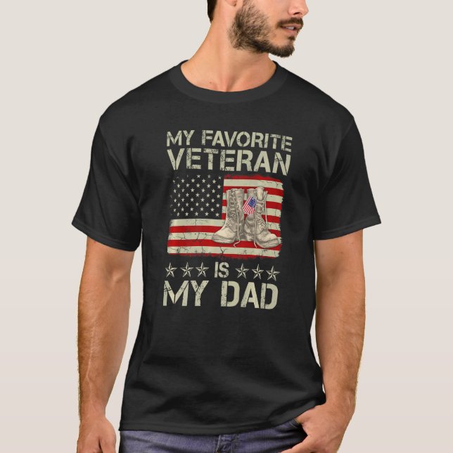 Camiseta Mi Veterano Favorito Es Mi Padre Combate Boots Ame (Anverso)