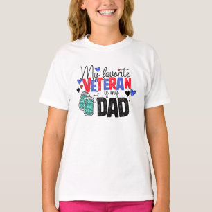 Camiseta Mi Veterano Favorito Es Mi Padre Militar