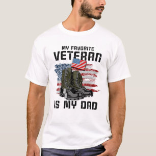 Camiseta Mi Veterano Favorito Es Mi Padre Orgulloso Ejércit