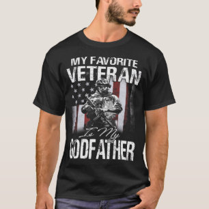 Camiseta Mi Veterano Favorito Es Mi Padrino Bandera De Esta