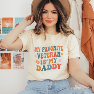 Camiseta Mi Veterano Favorito Es Mi Papá, Cute Groovy Hija