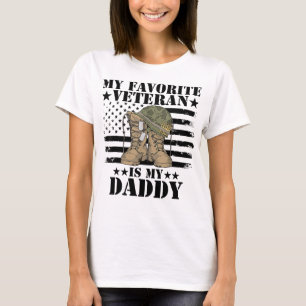 Camiseta mi veterano favorito es mi papá padre de la bander