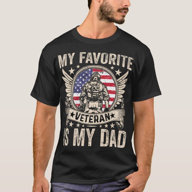 Camiseta Mi Veterano Favorito Es Mi Papá Veteranos. (Anverso)