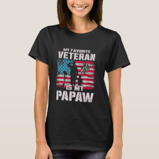 Camiseta Mi Veterano Favorito Es Mi Papaw Bandera Americana