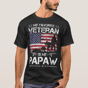 Camiseta Mi Veterano Favorito Es Mi Papaw - Bandera Padre V