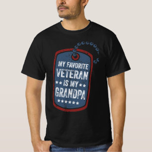 Camiseta mi veterano favorito es mi regalo de abuelo