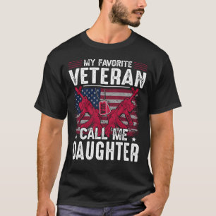 Camiseta Mi veterano favorito me llama Día de Veteranos HIJ