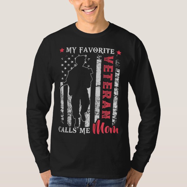 Camiseta Mi veterano favorito me llama mamá, madre de bande (Anverso)