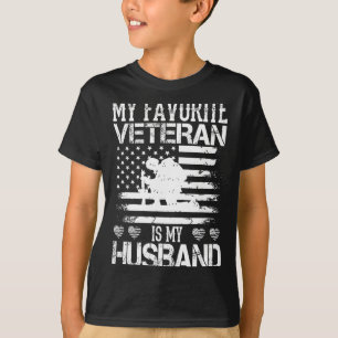 Camiseta Mi veterano favorito mi esposo veteranos militares