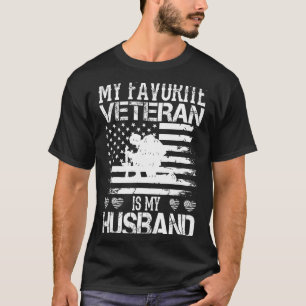 Camiseta Mi veterano favorito mi esposo veteranos militares