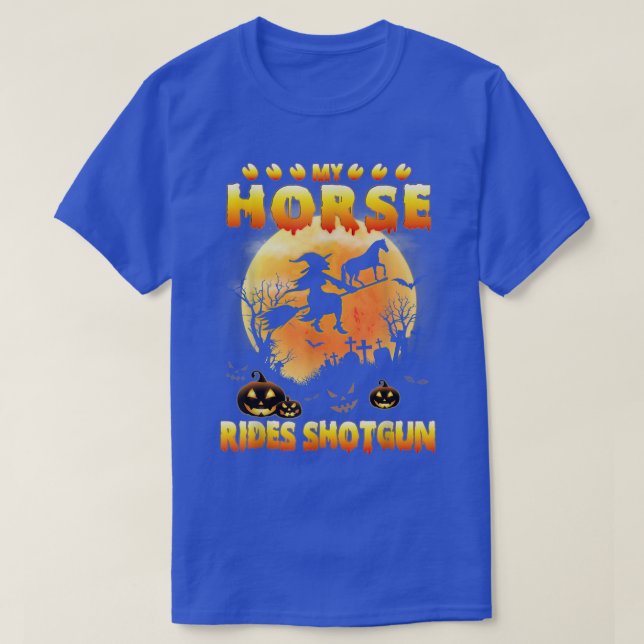 Camiseta Mi viaje a caballo lanza varas de varas de bruja a (Diseño del anverso)