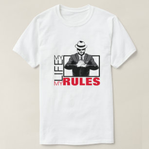 Camiseta Mi vida gobierna el gangster rojo y negro