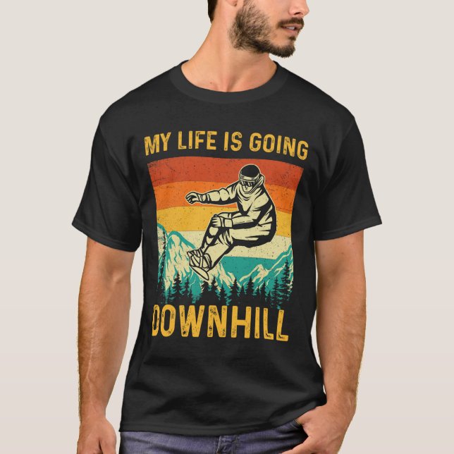 Camiseta Mi vida va cuesta abajo - Snowboardi (Anverso)