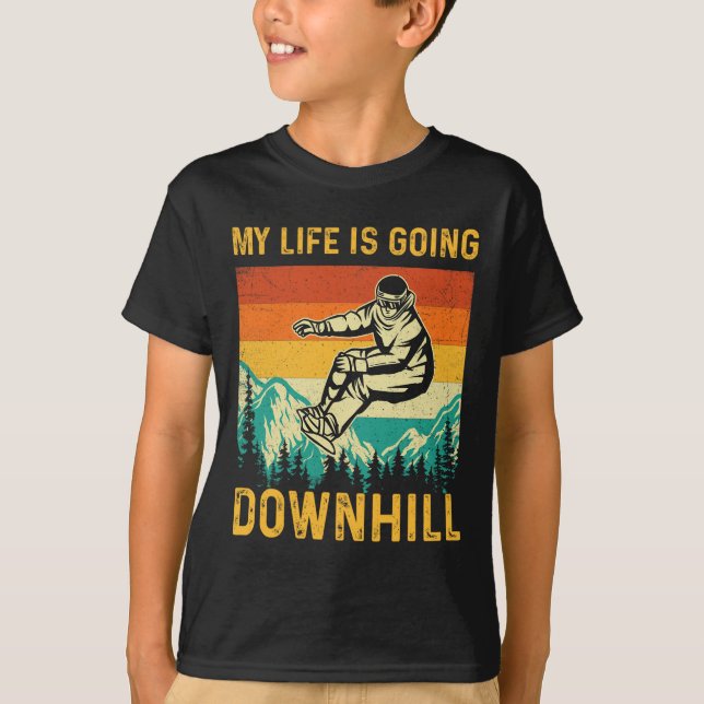 Camiseta Mi vida va cuesta abajo - Snowboardi (Anverso)