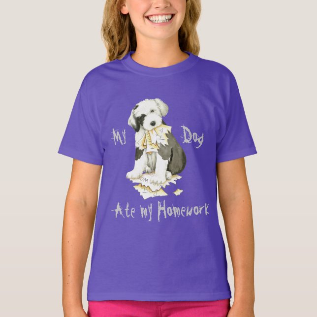 Camiseta Mi viejo Sheepdog inglés se comió mi casa (Anverso)