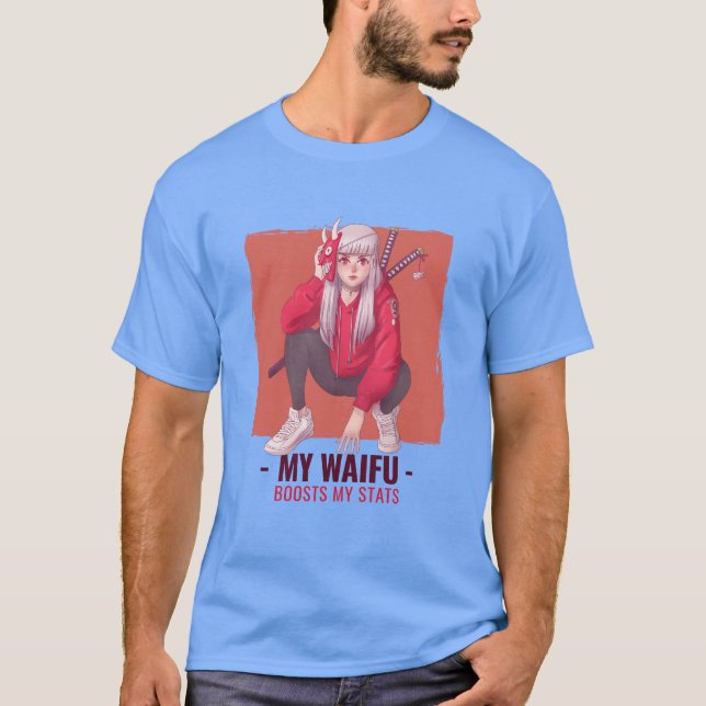 Camiseta Mi Waifu Impulsa Mis Estadísticas (Anverso)