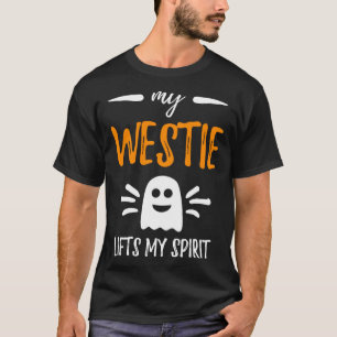 Camiseta Mi Westie Levanta Mi Espíritu Perro Mamá Halloween