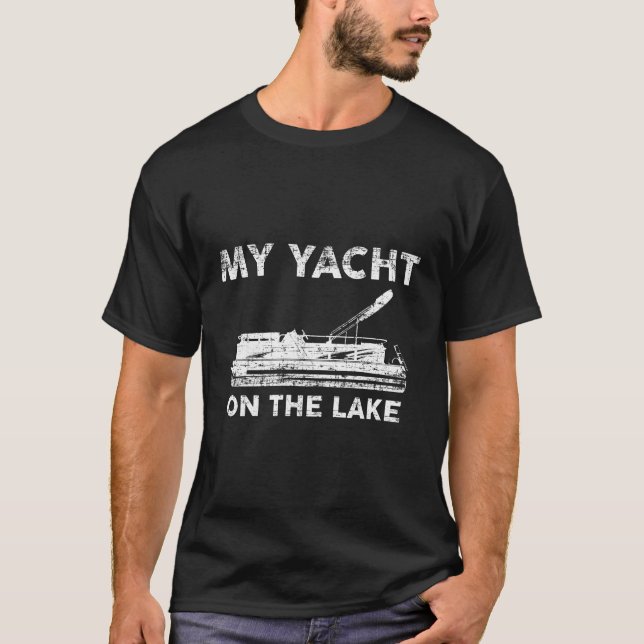 Camiseta Mi Yate En El Lago Hoodie Cute Pontoon Boat Hood (Anverso)