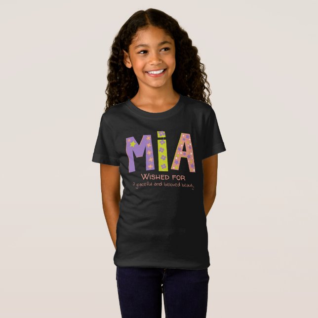 Camiseta Mia chicas nombre que significa estrellas de flore (Anverso completo)