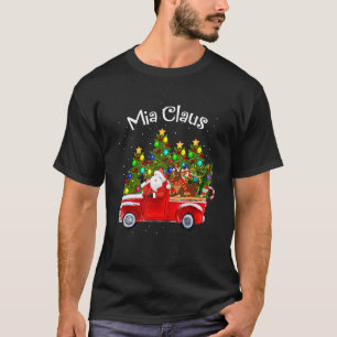 Camiseta Mia Claus Riding Car Santa Pickup Reindeer & Chris