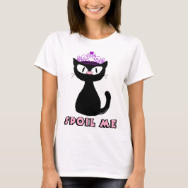 Camiseta MÍAME Gata Princesa de Dibujos Animados Negra y Li
