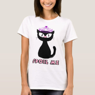 Camiseta MÍAME Gata Princesa de Dibujos Animados Negra y Li