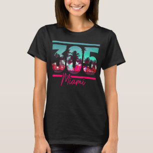 Camiseta Miami 305 Area Code Florida Vintage Palm Trees Pri