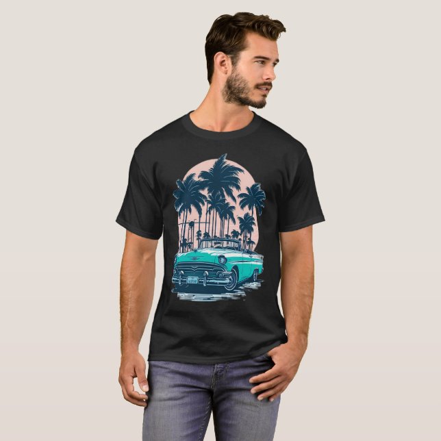 Camiseta MIAMI beach Cars 4 (Anverso completo)