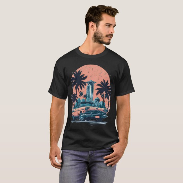 Camiseta MIAMI beach Cars 9 (Anverso completo)