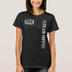 Camiseta Miami Beach Florida 305 Area Code Vintage Retro