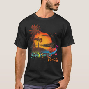 Camiseta Miami Beach Florida Beach Summer Palm Trees Sunset
