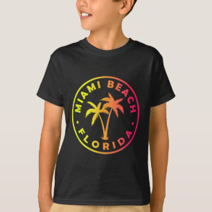 Camiseta Miami Beach Florida Colorido Palm Tree Tie Dye Boy