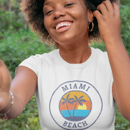 Camiseta Miami Beach, Florida Estilo Clásico Desvanecido