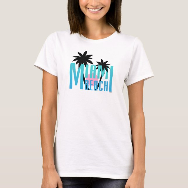 Camiseta Miami Beach, Florida, Guay de tipografía (Anverso)