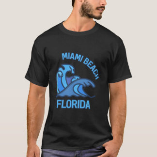 Camiseta Miami Beach Florida Ola de Bolsillo
