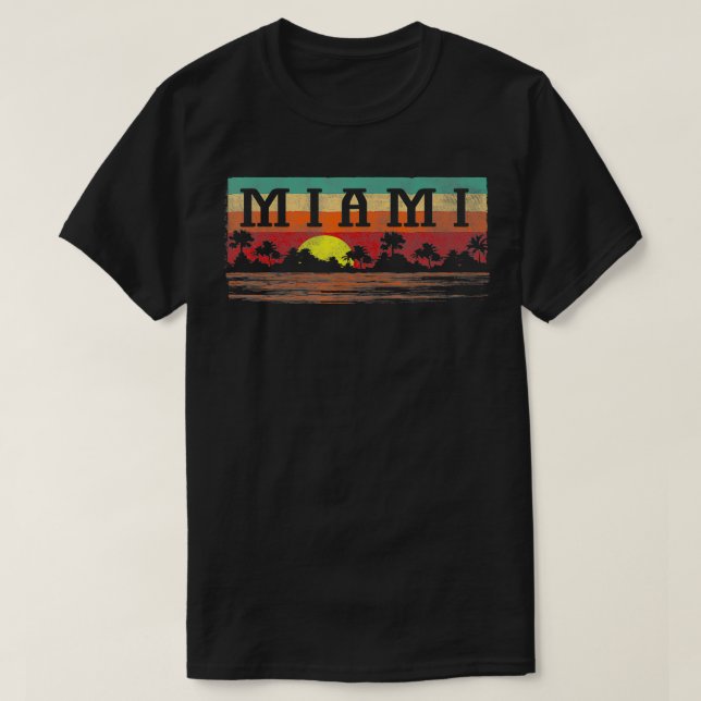 Camiseta Miami Beach Florida Retro Miami (Diseño del anverso)