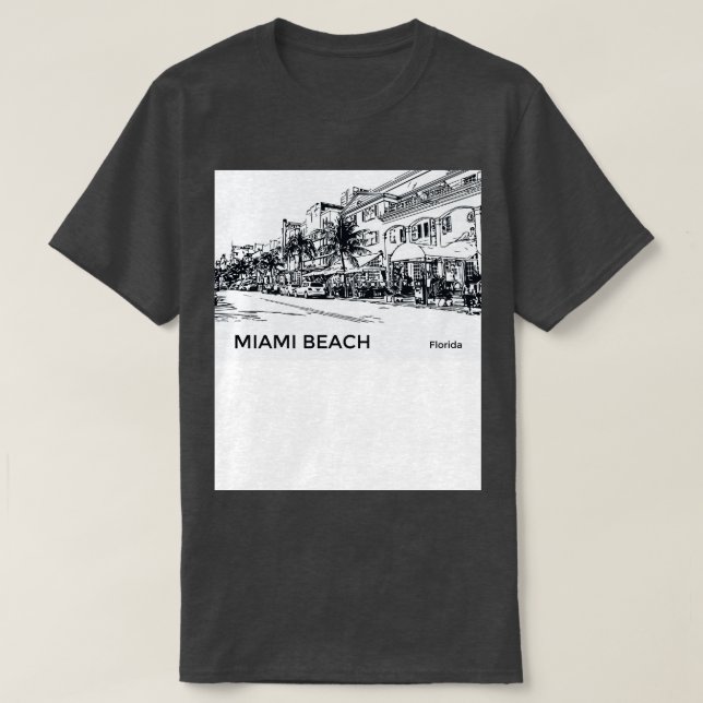 Camiseta Miami Beach Florida TShirt 3 (Diseño del anverso)