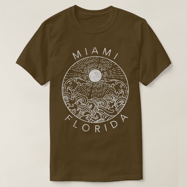 Camiseta Miami Beach Florida Vacation Ocean Retro Souvenir (Diseño del anverso)