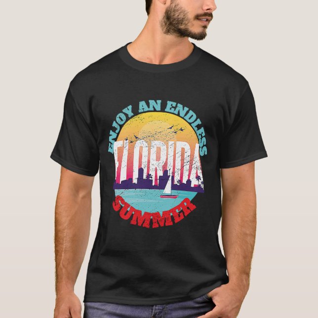 Camiseta Miami Beach Florida Verano eterno (Anverso)