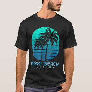 Camiseta Miami Beach Florida Vintage Palm Trees Beach Souve