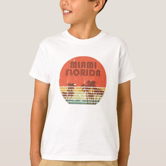 Camiseta Miami beach Florida vintage sunset (Anverso)