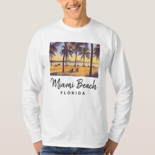 Camiseta Miami Beach Florida Vintage Watercolor Art