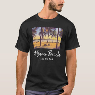 Camiseta Miami Beach Florida Vintage Watercolor Art