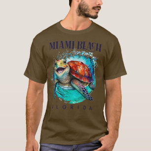 Camiseta Miami Beach Florida Watercolor Happy Sea Turbe