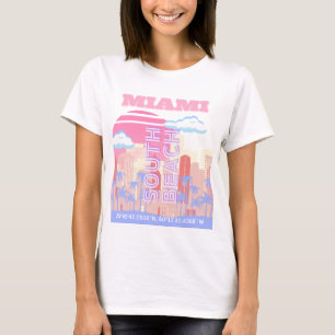 Camiseta Miami Beach, Miami Travel Art, habitación Preppy, 
