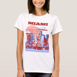 Camiseta Miami Beach, Miami Travel Art, Retro