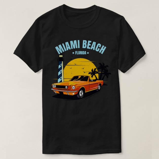 Camiseta Miami Beach Muscle Florida (Diseño del anverso)